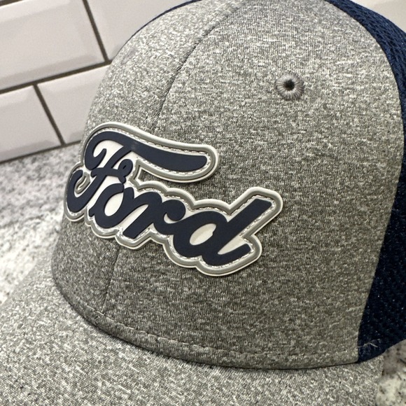 Ford Ball Cap Mesh Baseball Hat Blue Gray Adjustable Logo Truck Mustang New - Picture 13 of 14